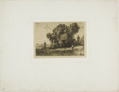 Aligre-szigeti táj, két nővel alkotó: Charles Emile Jacque