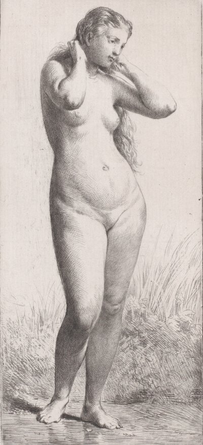Fiatal nő a fürdőben, 1866. alkotó: Charles Emile Jacque