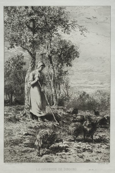 A pulykák őrzője alkotó: Charles Emile Jacque