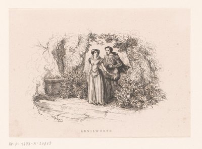 Pár a kertben Kenilworth (cím az objektumon) alkotó: Charles Emile Jacque