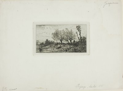 Táj, fűzfák alkotó: Charles Emile Jacque