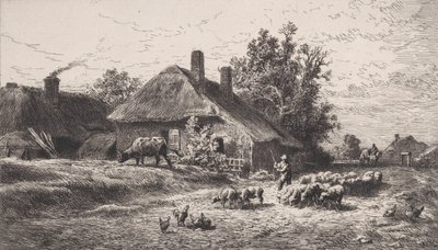 A Hamlet, 1867. alkotó: Charles Emile Jacque
