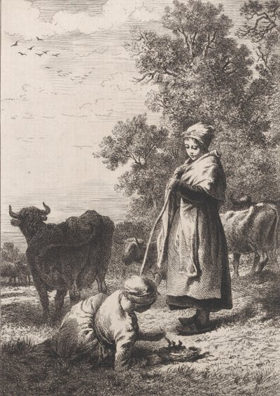 Kis tejeslányok, 1864. alkotó: Charles Emile Jacque