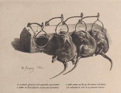 Egérfogó, 1860. alkotó: Charles Emile Jacque