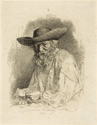 Öreg ember rendetlen ónnal alkotó: Charles Emile Jacque