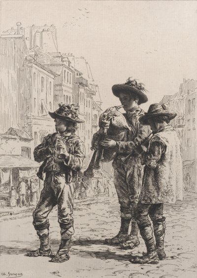 Pifferaris, 1864. alkotó: Charles Emile Jacque