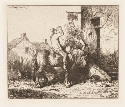 Fogadó ajtó alkotó: Charles Emile Jacque