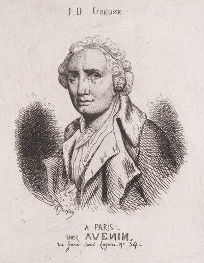 J.B. Greuze portréja, 19. század. alkotó: Charles Emile Jacque
