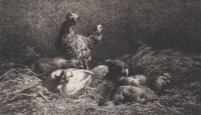Tyúkok, 1867. alkotó: Charles Emile Jacque