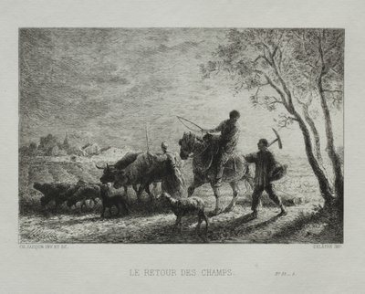 Visszatérve a mezőkről. alkotó: Charles Emile Jacque