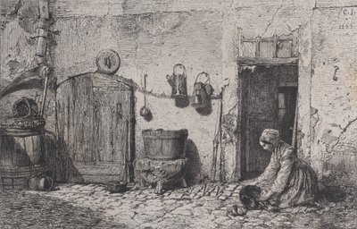 Súroló nő, 1844. alkotó: Charles Emile Jacque