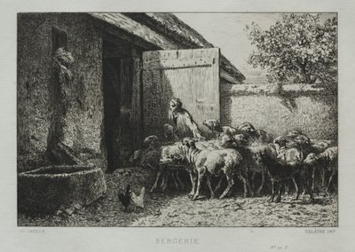 Juhistálló alkotó: Charles Emile Jacque
