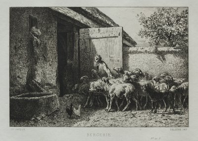 Juhistálló. alkotó: Charles Emile Jacque