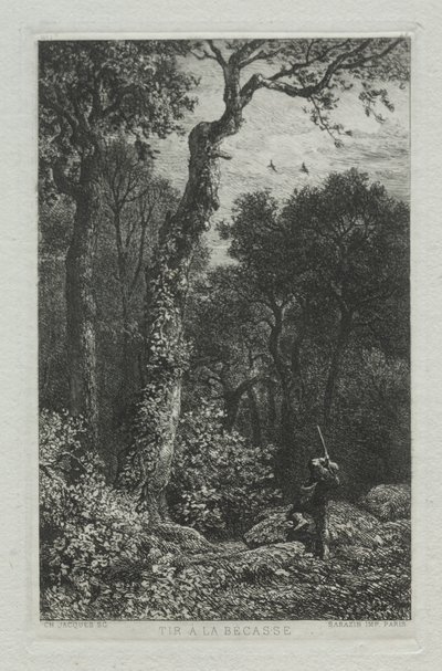 Lövés a fakakasra. alkotó: Charles Emile Jacque