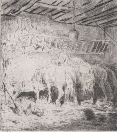 Istálló, 1848. alkotó: Charles Emile Jacque