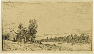 Egy folyó partja alkotó: Charles Emile Jacque