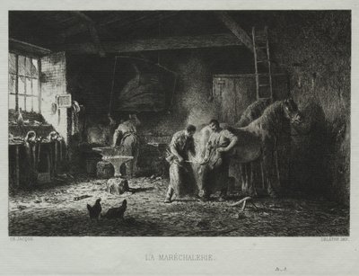 A kovácsműhely alkotó: Charles Emile Jacque