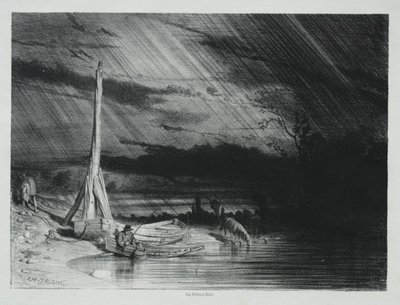 A halász, esős idő, 1847. alkotó: Charles Emile Jacque