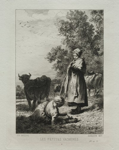 A kis tehénpásztorok. alkotó: Charles Emile Jacque