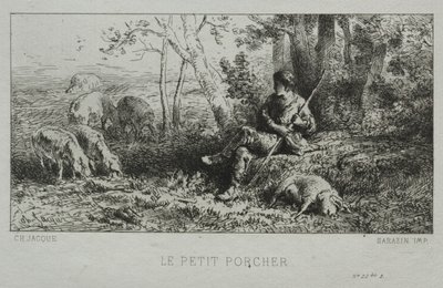 A kis disznópásztor. alkotó: Charles Emile Jacque