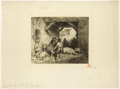 A disznóvágók alkotó: Charles Emile Jacque