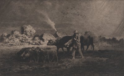 A vihar, 1865. alkotó: Charles Emile Jacque