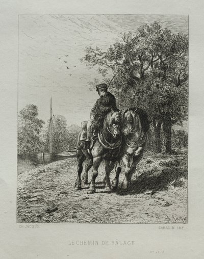 A vontatóút. alkotó: Charles Emile Jacque