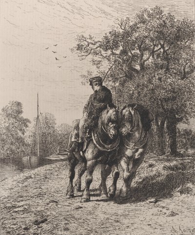 Vonóút, 1864. alkotó: Charles Emile Jacque