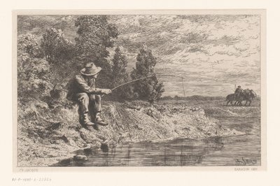 Halász a vízen Peche au Gardon alkotó: Charles Emile Jacque