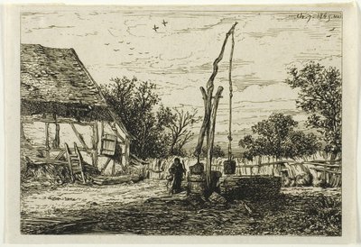 Hát egy Farm udvarban alkotó: Charles Emile Jacque