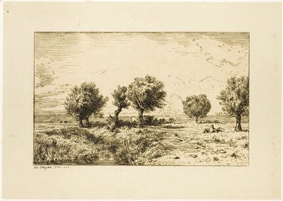 Fűzfa a tájban alkotó: Charles Emile Jacque