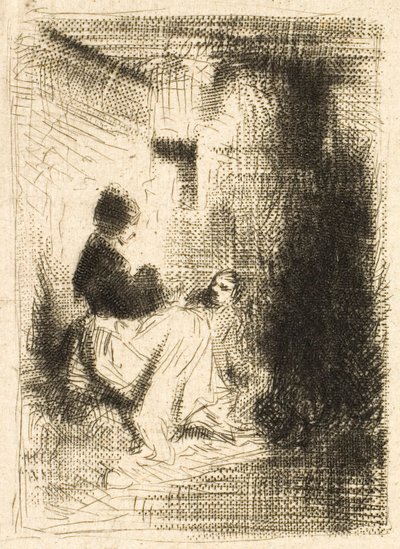 Nő és gyermekei alkotó: Charles Emile Jacque