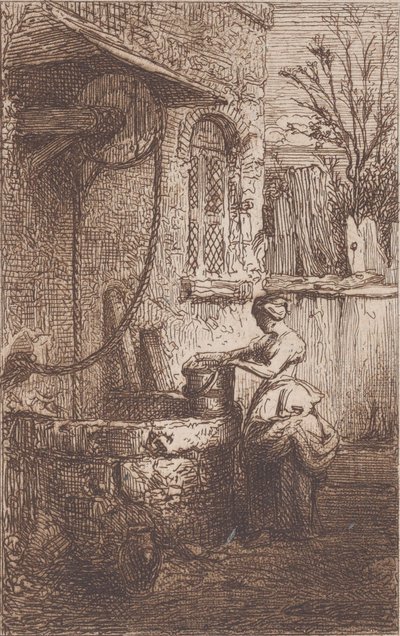 Nő a kútnál, 1842. alkotó: Charles Emile Jacque