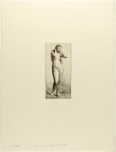 Fiatal nő fürdő alkotó: Charles Emile Jacque