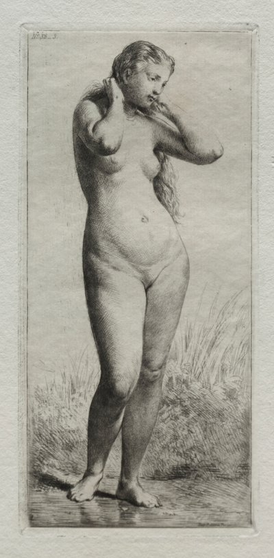 Fiatal nő fürdés. alkotó: Charles Emile Jacque