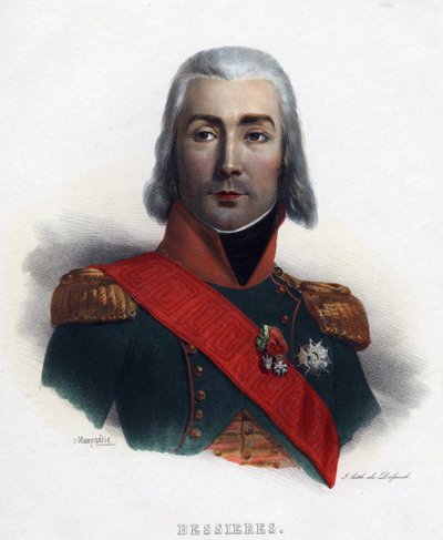 Jean Baptiste (Jean-Baptiste) Bessieres (1768-1813), francia marsall - Mauraisse, Charles Emile (1799-1852) portréja - 1835 - Litográfia, akvarell - 32x24 - Magángyűjtemény alkotó: Charles Emile Mauraisse