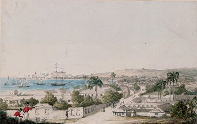 Kilátás a Carlisle-öbölre és a barbadosi Bridgetownra alkotó: Charles Emilius Gold