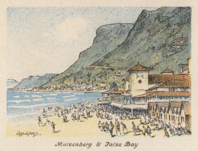 Dél-Afrika: Muizenberg és False Bay (színes litográfia) alkotó: Charles Ernest Peers