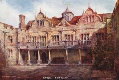 Knole House: Stone Court (színes litográfia) alkotó: Charles Essenhigh Corke