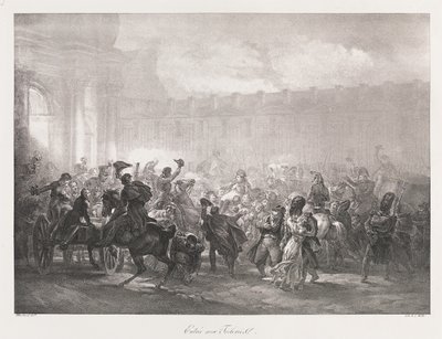 A Tuileriák bejárata, 19. század eleje (litho) alkotó: Charles Etienne Pierre Motte