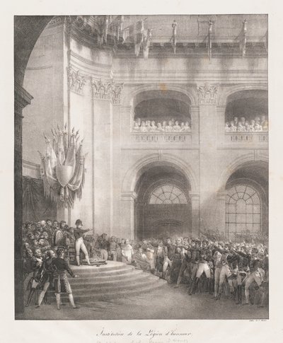 A Becsületlégió megalakulása, 19. eleje század (litho) alkotó: Charles Etienne Pierre Motte