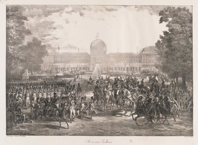 Szemle a Tuileriákról, 19. század eleje (litho) alkotó: Charles Etienne Pierre Motte