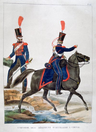 A lovas tüzérezred egyenruhája, Franciaország, 1823. alkotó: Charles Etienne Pierre Motte