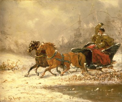Hazatérés télen alkotó: Charles Ferdinand De La Roche