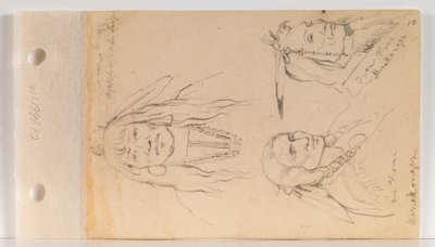 Mato Chuthuhu (medveborda), Ha won je tah (Egy szarv/Magányos szarv) és Heh Mah Zah (Vaskürt) portréi (10. levél egyenesen) alkotó: Charles Ferdinand Wimar