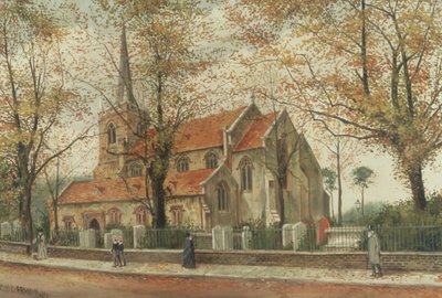 Kilátás a St Marys Churchre, Stoke Newington alkotó: Charles Francis
