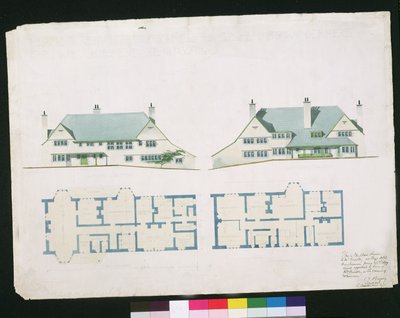 Ház épül a Gartmel Fell Gillheadben, Windermere-ben J.W. Buckley Esquire, 1899 (wc és ceruza papíron) alkotó: Charles Francis Annesley Voysey