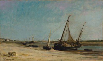 Hajók a tengerparton Étaplesnél alkotó: Charles Francois Daubigny