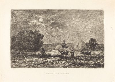 Holdfény Valmondoisban (Moonlight at Valmondois) alkotó: Charles Francois Daubigny