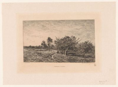Táj almafákkal Pommiers és Auvers. (cím a tárgyon) alkotó: Charles Francois Daubigny